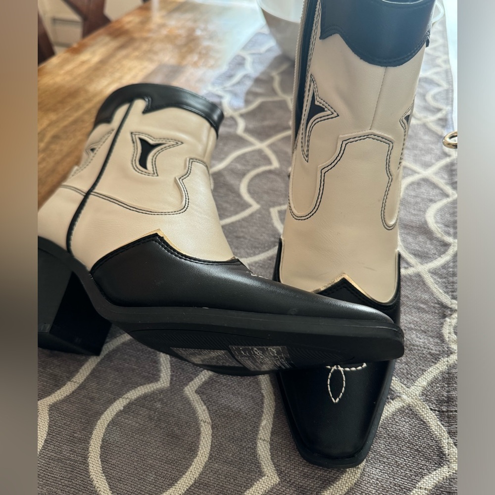 Western Black & White Booties
